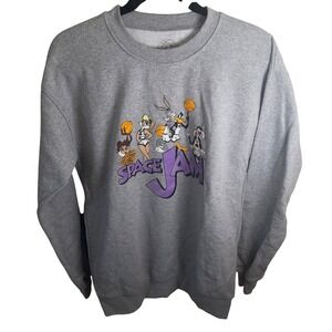Y2K Space Jam Graphic Crewneck Sweatshirt Small Bugs Bunny‎ Looney Tunes 1996